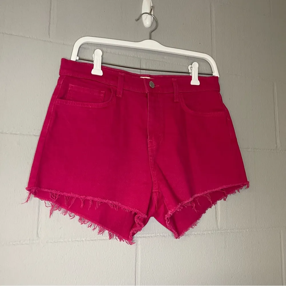 L’AGENCE Ryland High-Rise Cutoff Denim Shorts in Magenta Women’s Size 27 - Image 3