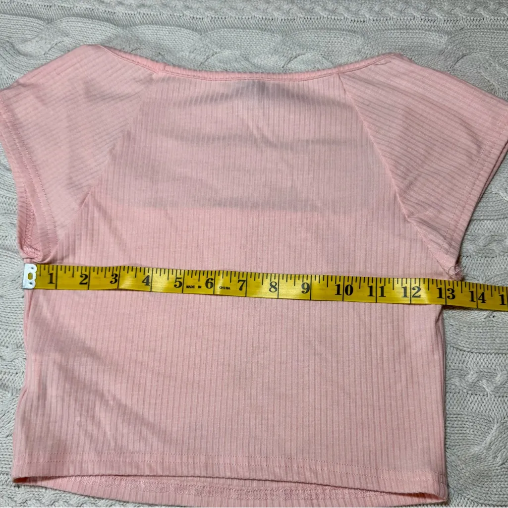 SheIn  peach 🍑 Ribbed Square Neck Crop Top - Image 10