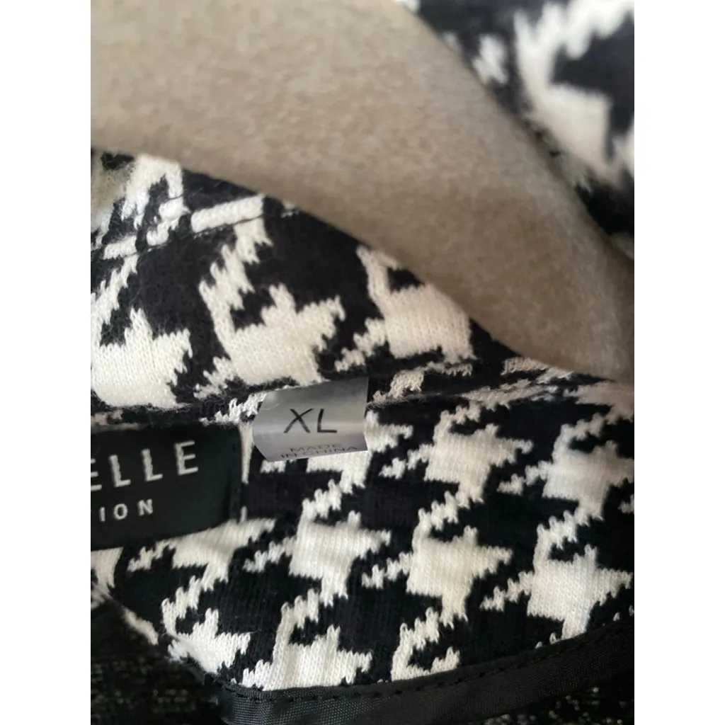 Bagatelle Collection Houndstooth Blazer Jacket Coat Double Breasted XL Classic Black - Image 6