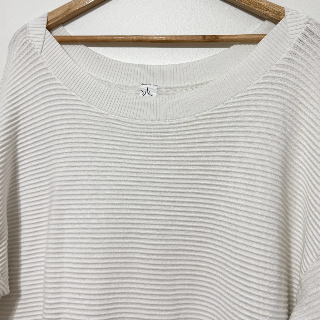 OFFLINE by Aerie Home Stretch Sweater Size Large White Boatneck Off The Shoulder - Image 4