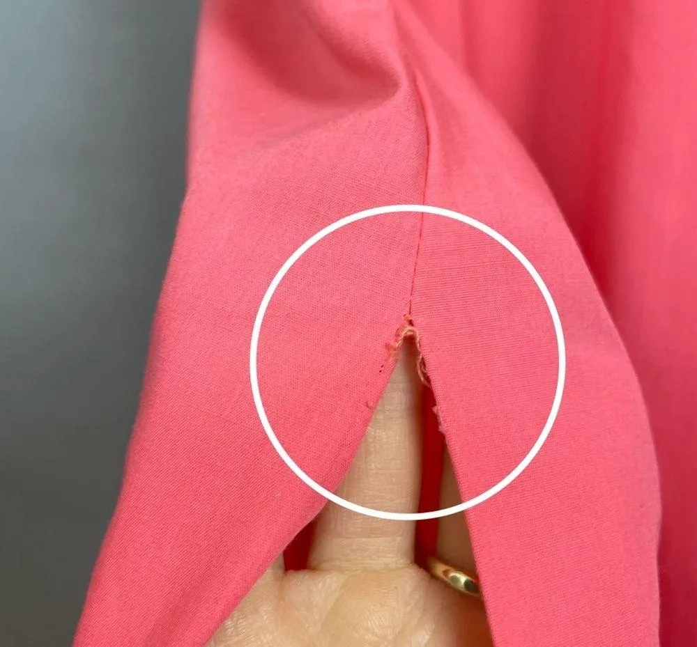 Kaftan Pink Scalloped Sleeve Notched Neckline Pink Maxi Dress Size Medium Caftan - Image 7