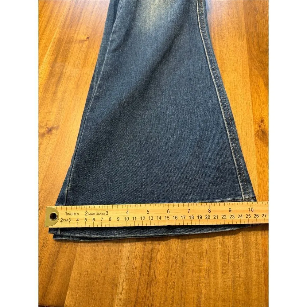 Rue 21 Blue Denim Boot cut Cargo stretch Retro 90s JEANS Womens Size 2 - Image 9