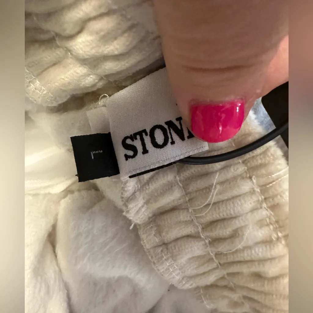 STONE ISLAND WOMENS CREAM CORDOROY JOGGERS RARE NWT!!! Size L - Image 10