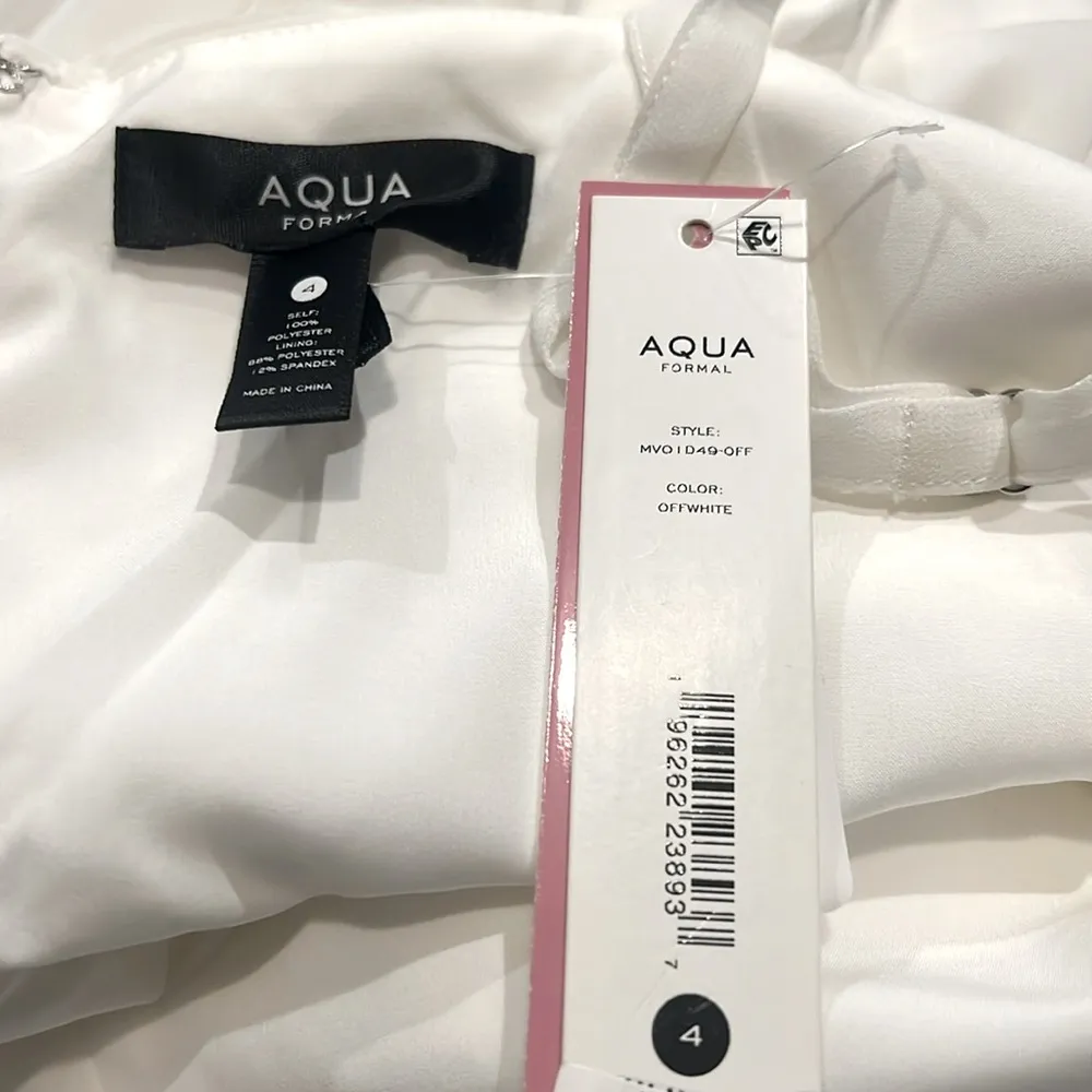 Aqua Bloomingdale’s Cutout Tiered Gown in Off White, Size S New 4 New w/Tag $298 - Image 3