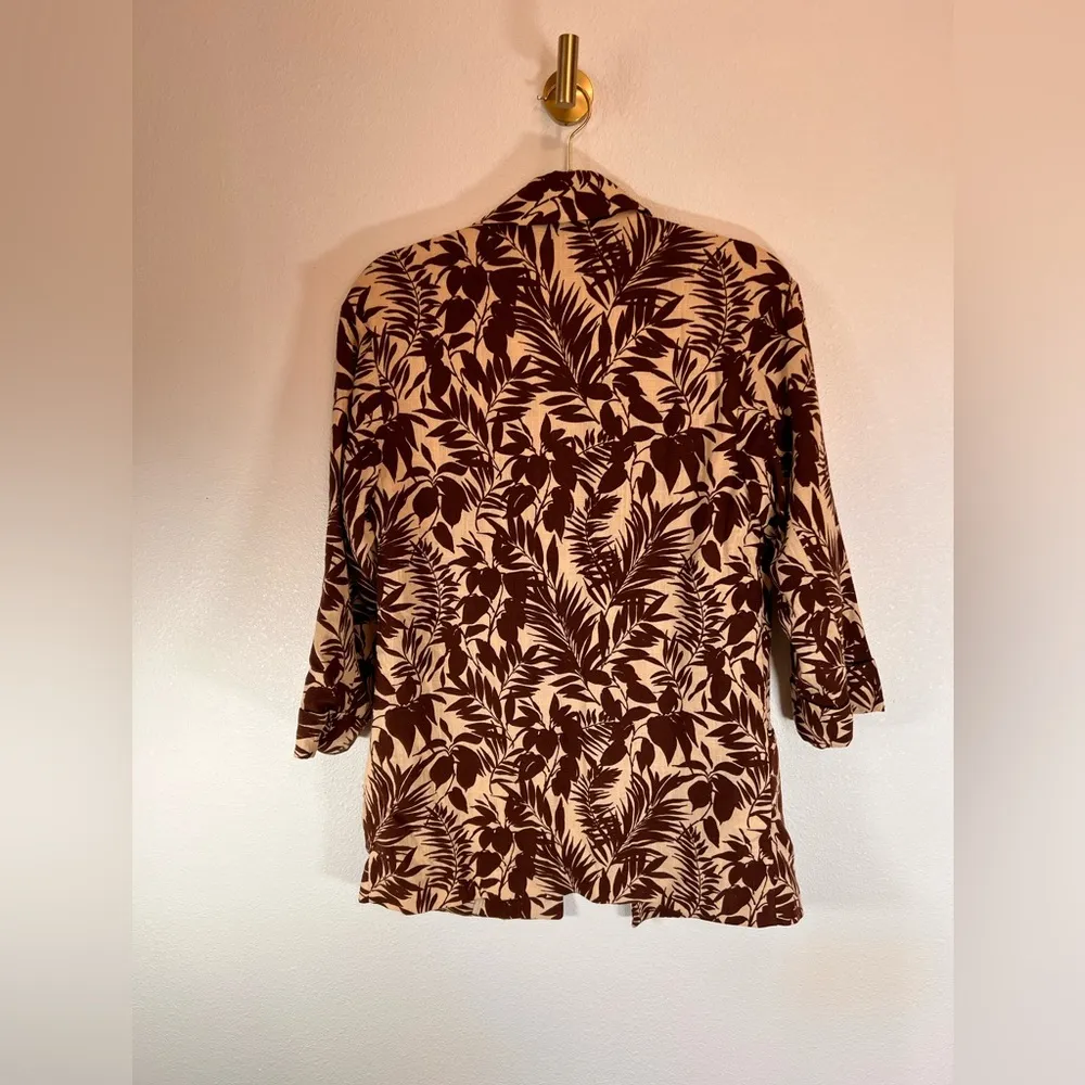 Mango Tropical Open Linen Blend Blazer Size XXS - Image 7