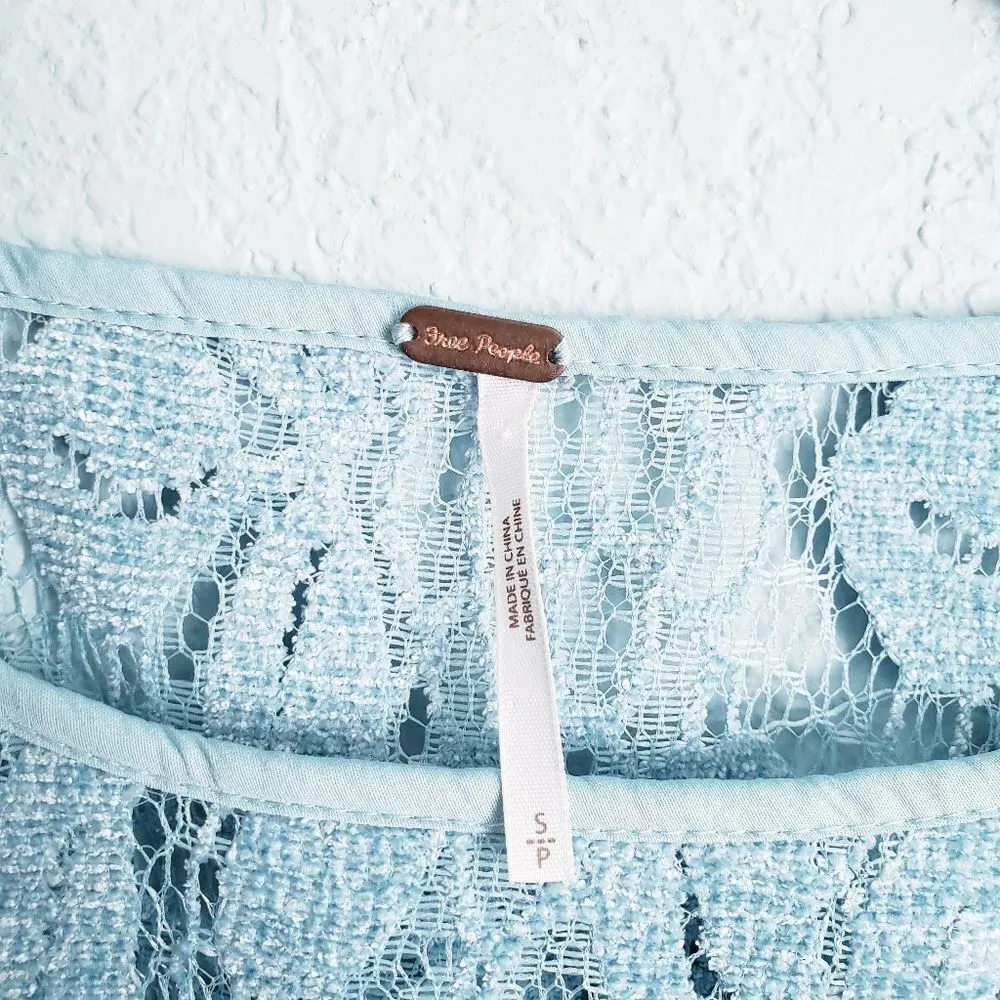 Free People Ruby Blue Longsleeve Lace Dress - Image 5