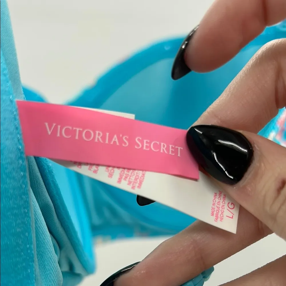 Victoria's Secret Blue orange convertible halter strapless bikini top tie dyed L - Image 4