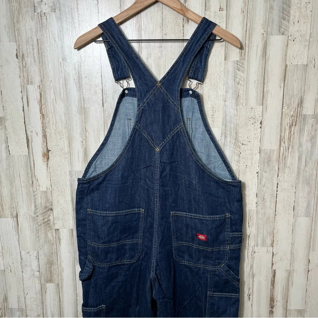 Vintage Y2K Dickies Denim Bib Overalls Cargo Carpenter Straight Leg Womens Large - Image 3
