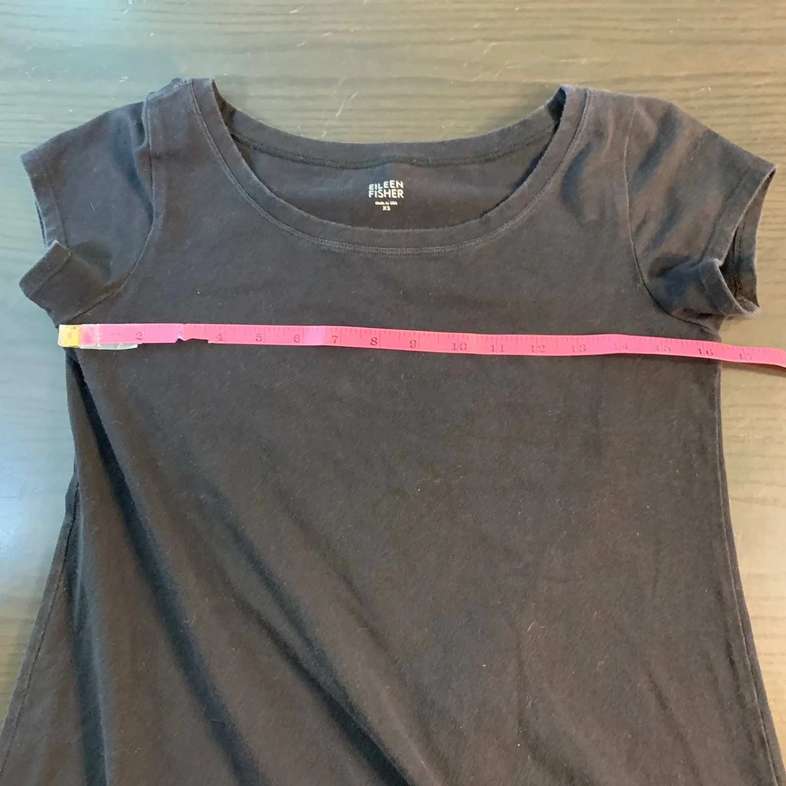 EILEEN‎ FISHER LBD Black Organic Cotton Lycra Short Sleeve T Shirt Dress XS - Image 7