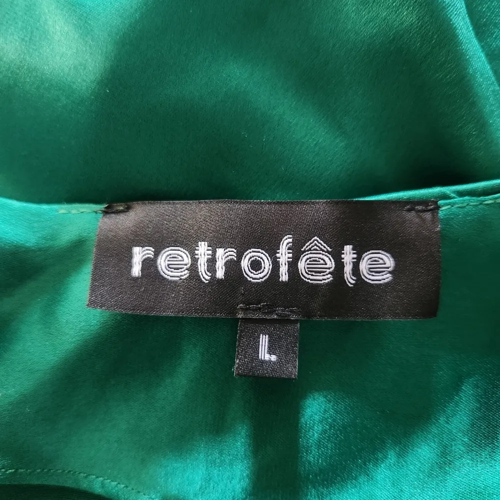 Retrofete Eve Dress in Emerald Green Size Large Maxi Open Back Cowl Neckline - Image 12