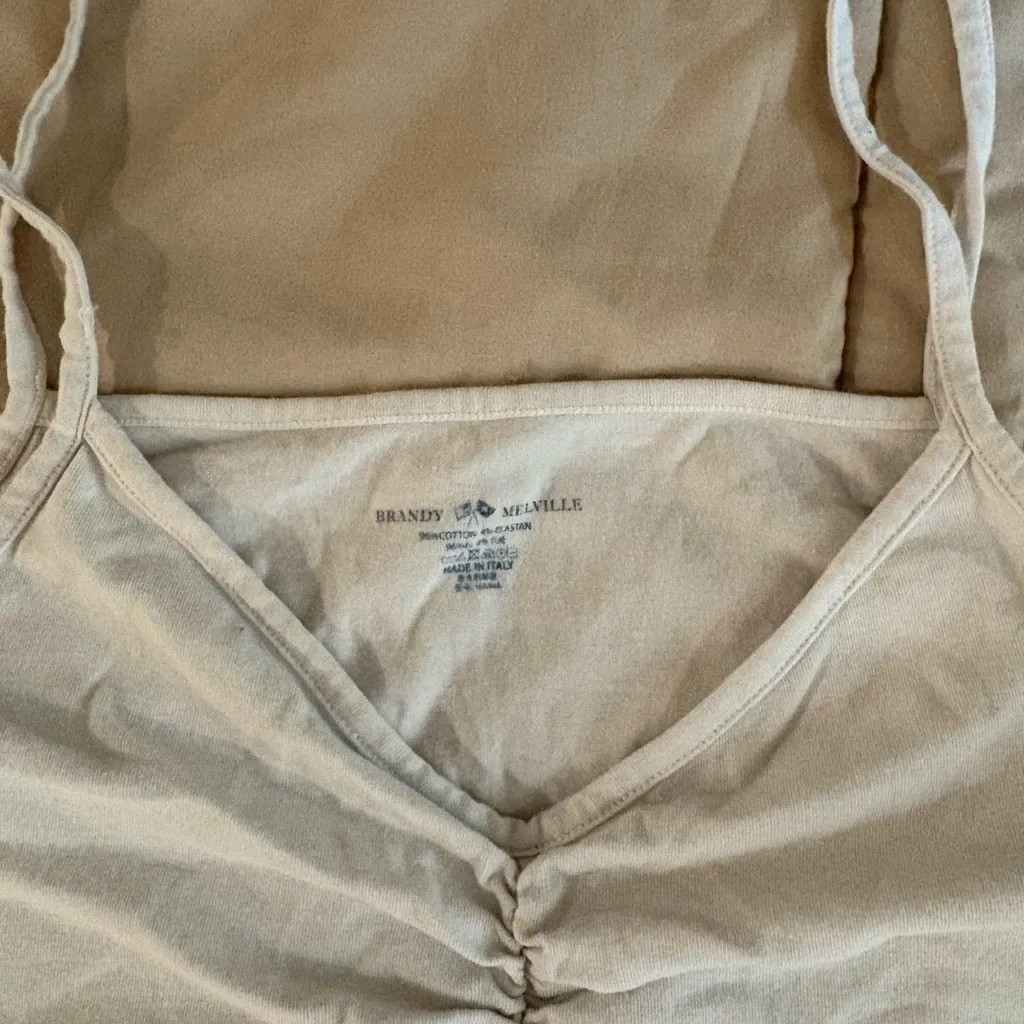 Brandy Melville Cream Spaghetti Strap Top - Image 2