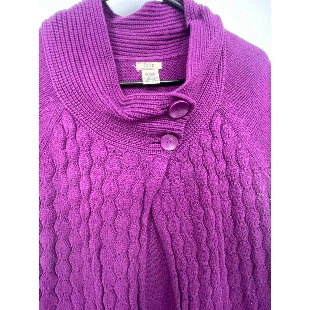 Izod‎ size M Vibrant Purple Cable Knit Sweater - Image 2
