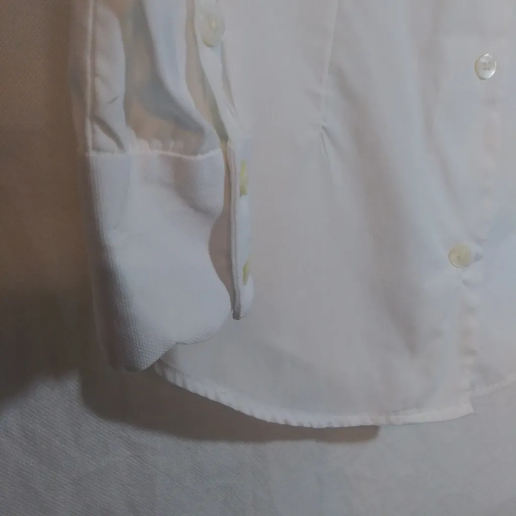Gretchen Scott Pique All Day Shirt White Button-Up Shirt Size Small - Image 5