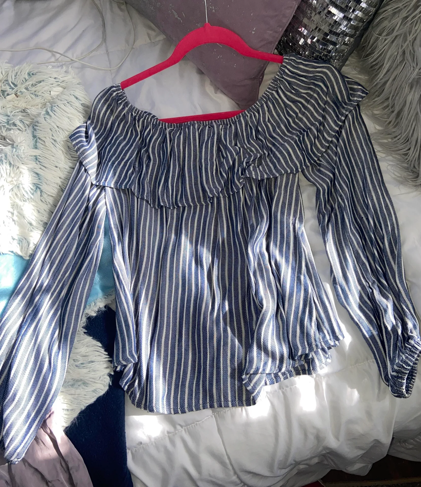 Off The Shoulder Stripe Top - Image 2