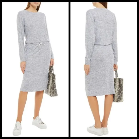 💕RAG & BONE💕 Avryl Long Sleeve Midi Sweater Dress Light Heather Gray Medium M - Image 2