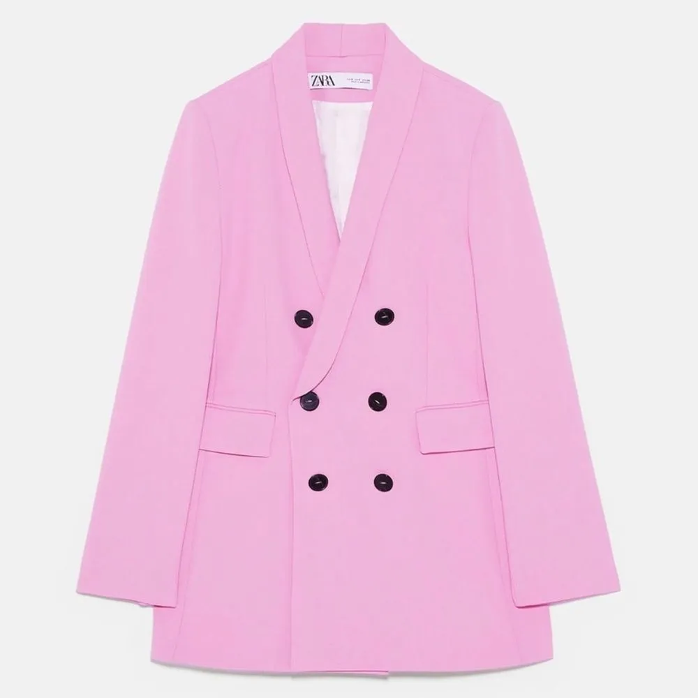 ZARA NWT PINK DOUBLE BREASTED BLAZER - Image 4