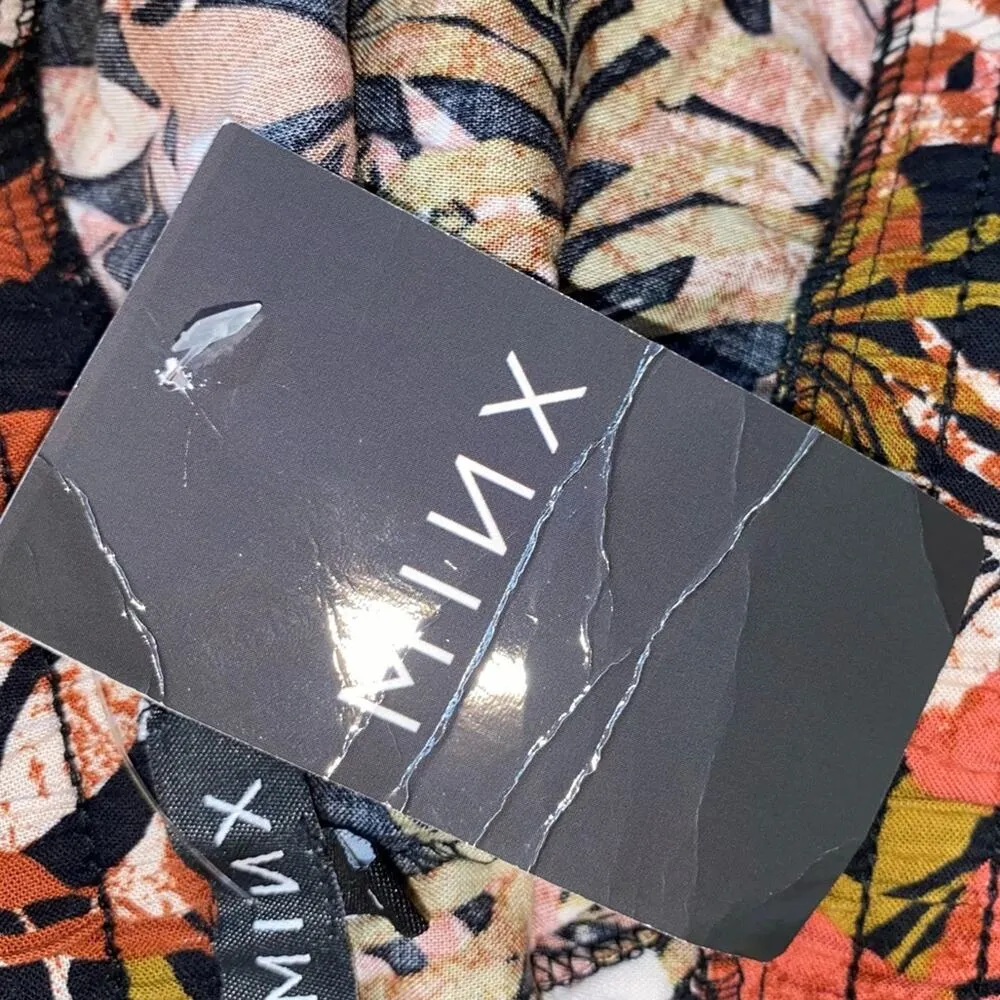 NWT Minx Floral Tropical Rayon Wide Leg Palazzo Pants Black Size L - Image 7