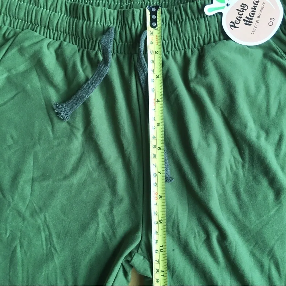 Peachy Mama High Rise Baggy Shorts, Elastic, Drawstring Waist, Green, Size S Green - Image 10