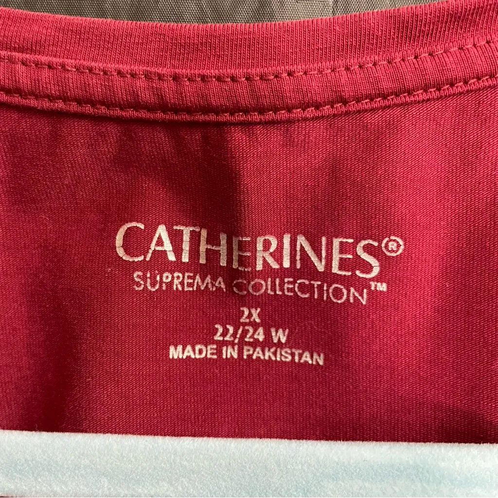 Catherines Suprema Collection 2X Burgundy Tank Top Beach Summer Layer**READ** Red - Image 2