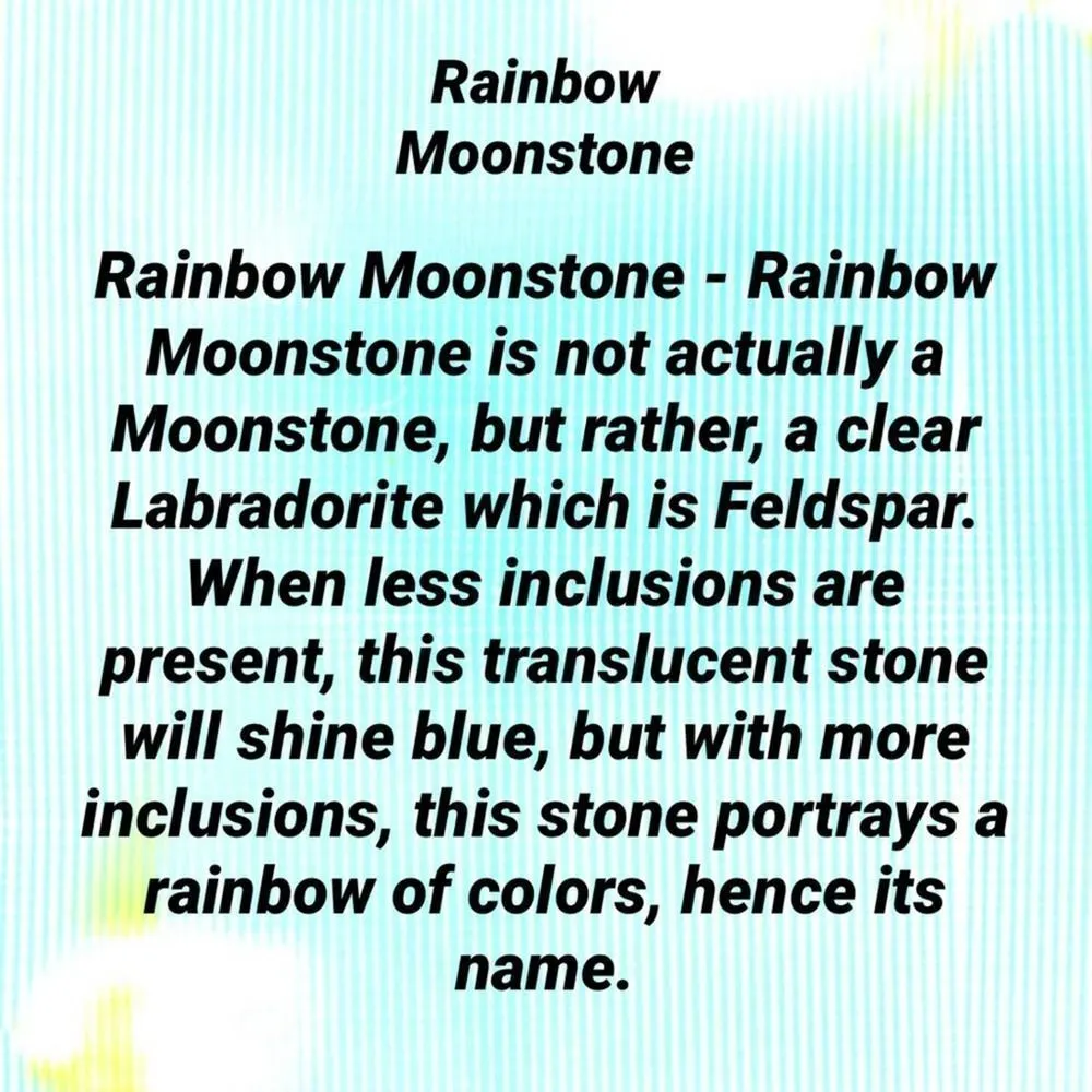 Om Rainbow Moonstone Solid Sterling Silver Ring Size 8.5 - Image 6