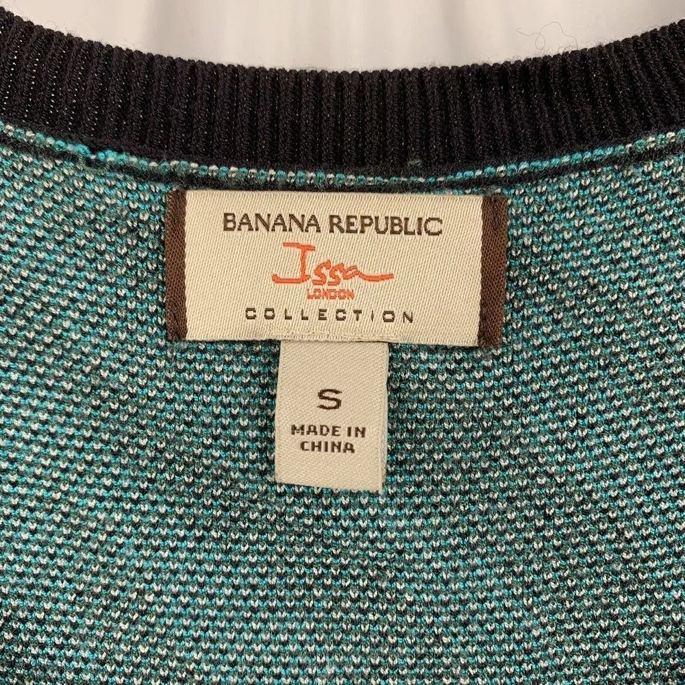 Banana Republic x Issa London Sweater Dress Zebra Stripe Blue Size Small - Image 6