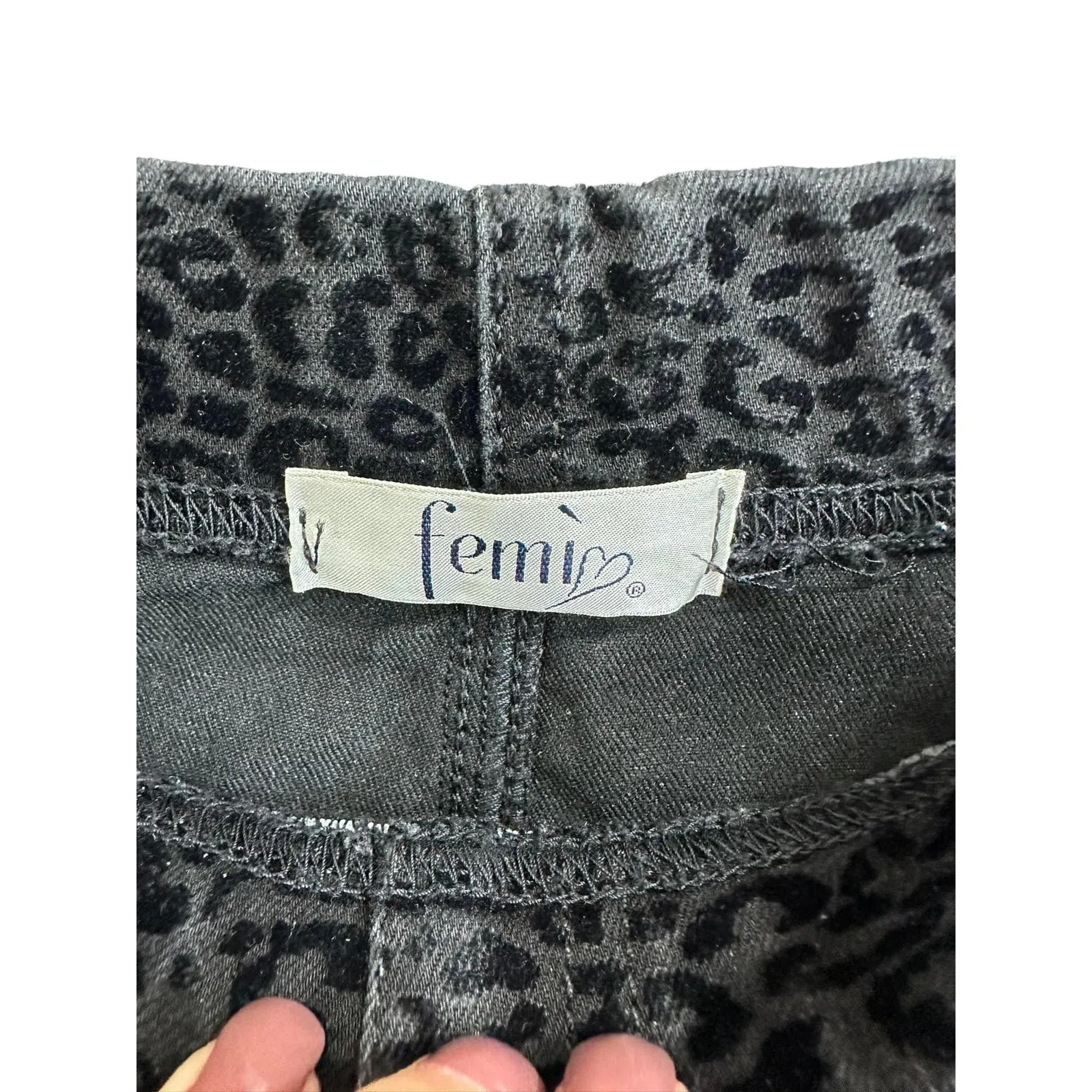 Femi Made in Italy Leopard Gray Jegging Pull On Pants Size‎ 40 Size undefined - Image 4