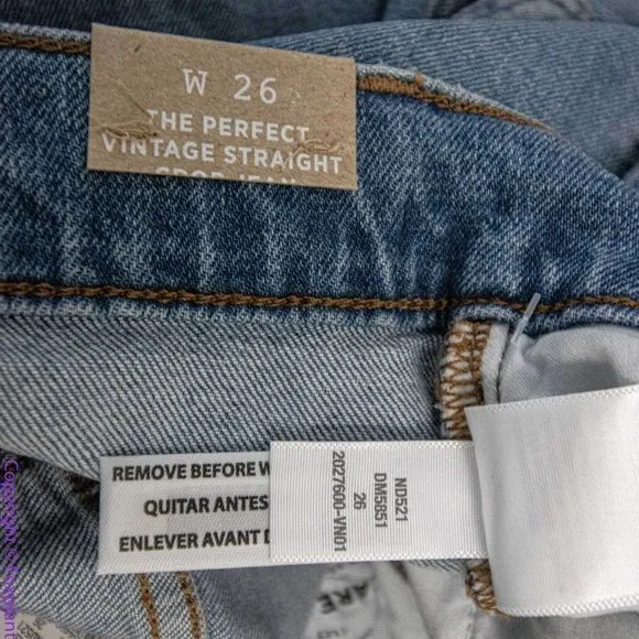 NEW Madewell The Perfect Vintage‎ Straight Jean in Montville Wash, 26 - Image 17