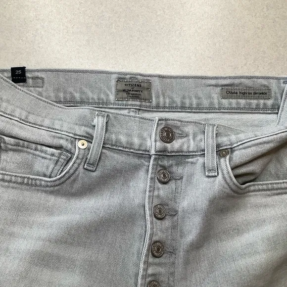 Citizens Of Humanity Olivia High Rise Slim Ankle 25 Zinc Gray‎ Exposed Bu… - Image 6