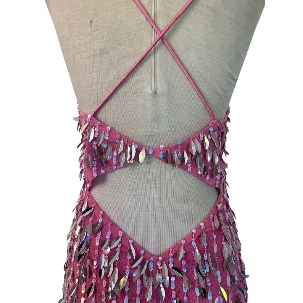 Retrofete Annistyn Dress in Fondant Pink Large New Womens Mini Embellished - Image 9