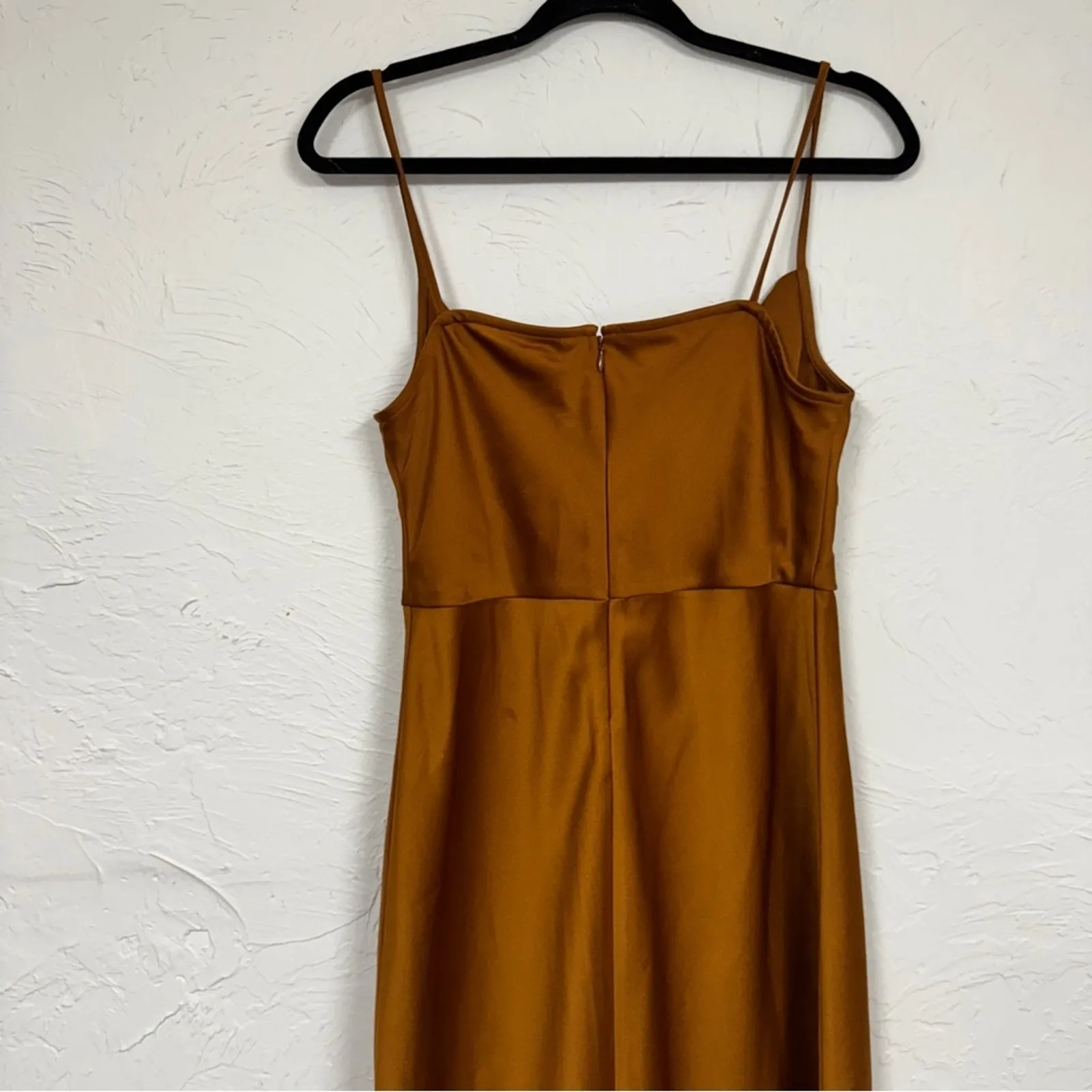 Sachin & Babi Golden Brown Satin Midi Dress Womens 6 Formal Prom Bridesmaid - Image 8