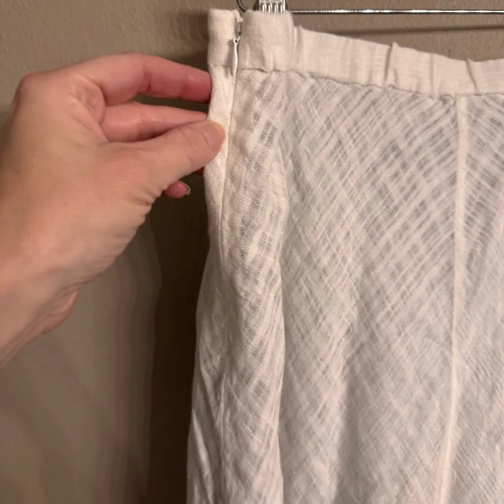 EILEEN FISHER Flared‎ Linen Midi Skirt - Image 5