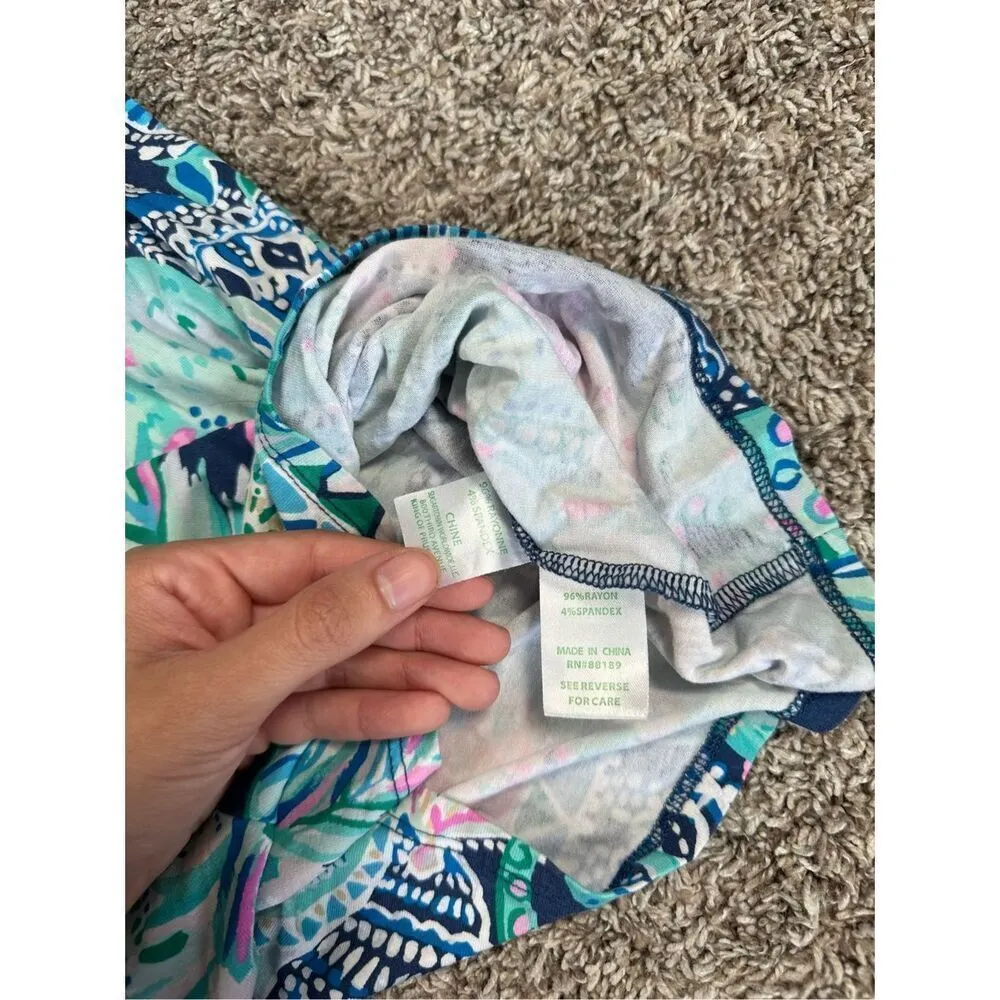 Lilly Pulitzer Britton Romper Looking Sharp Pink Navy Multi Print Resort XS - Image 8