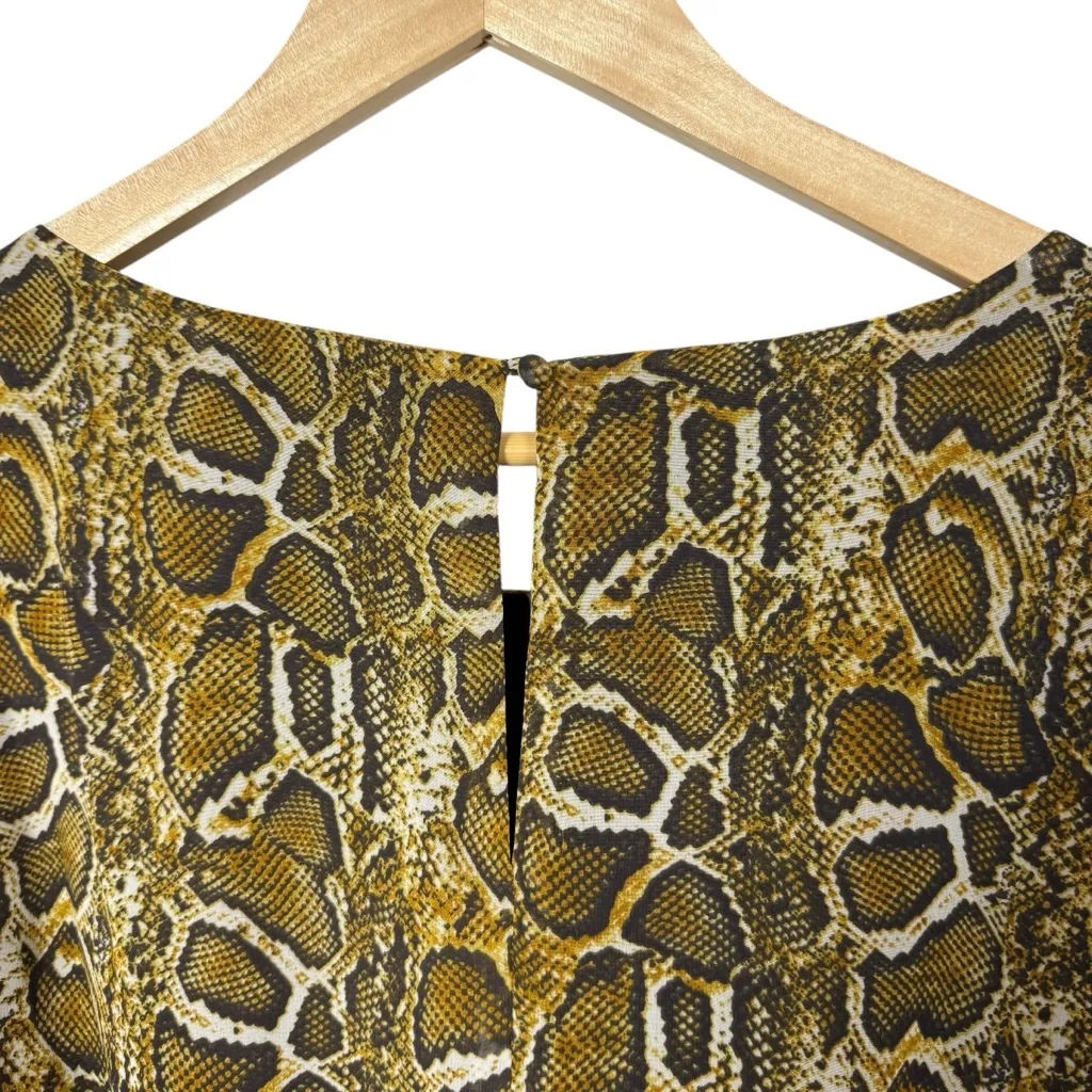 MM Couture Midi Chiffon Cold Shoulder Animal Print Dress Size S - Image 8