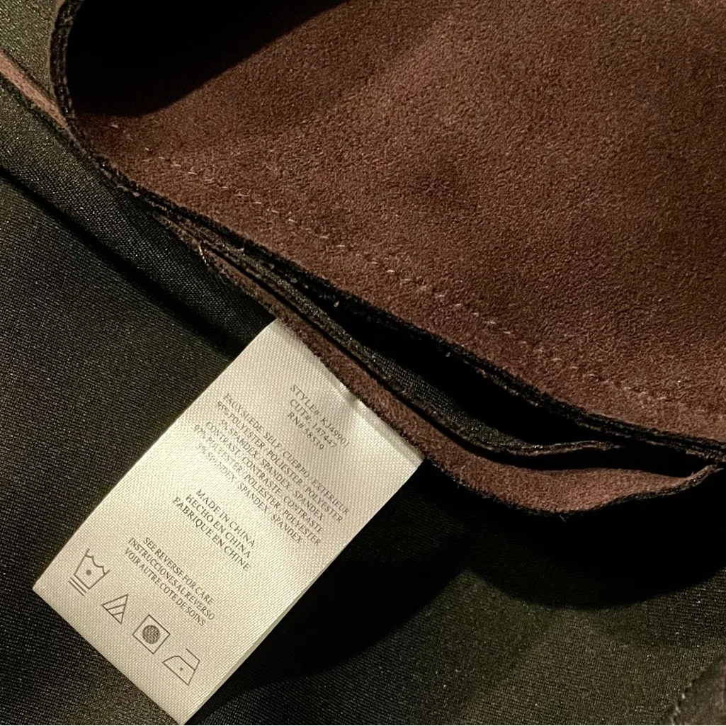 Kut From The Cloth Faux Suede Asymmetrical Zip Moto Jacket - Chocolate Brown - Image 5