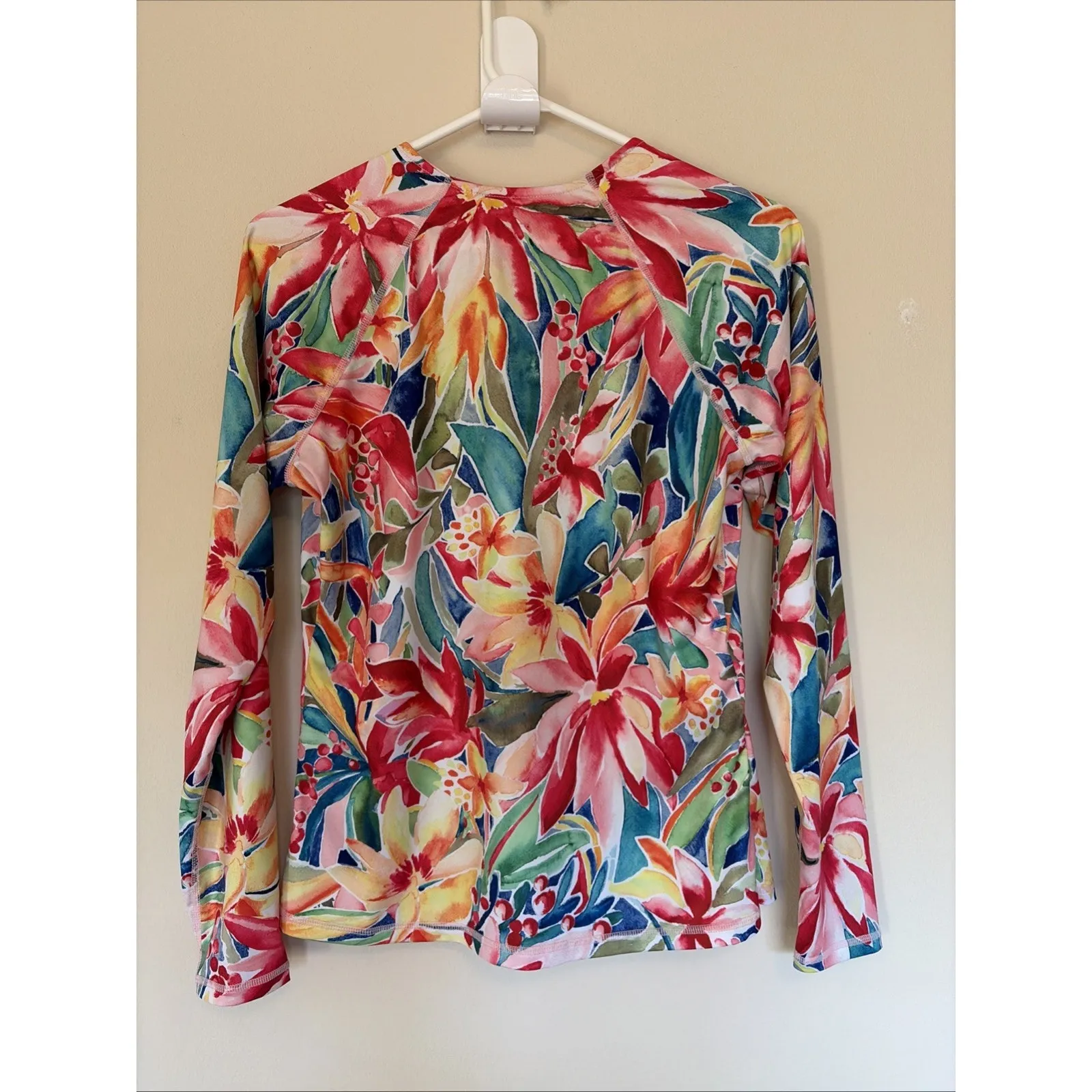Hurley Colorful Vibrant Floral Flower 1/4 Zip UPF50+ Swim Shirt Rash Guard Small - Image 5