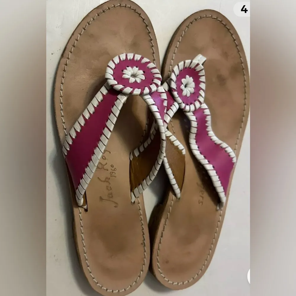 Jack Rogers Pink  leather Sandals size 7 - Image 2