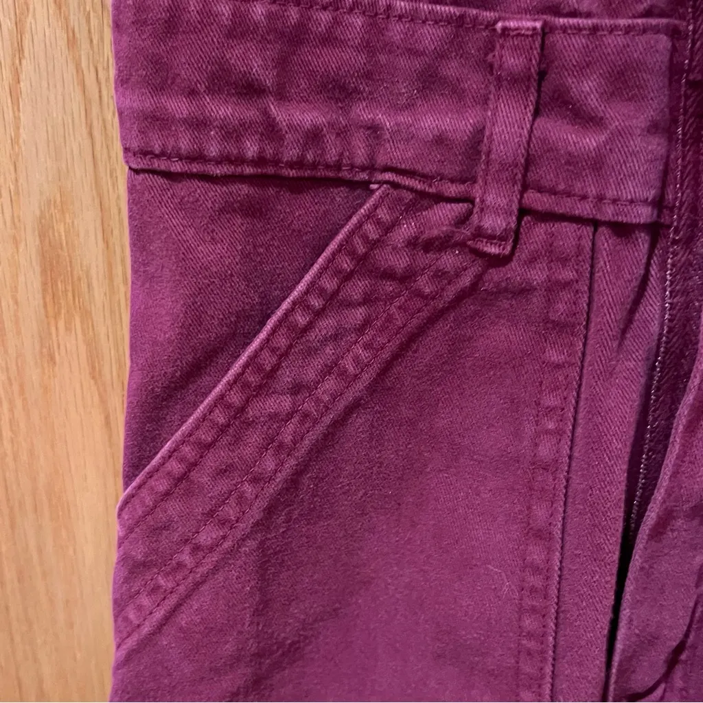 Big Bud Press Short Sleeve Cotton Twill Utility Jumpsuit in Cranberry‎ Size XXS Red - Image 6