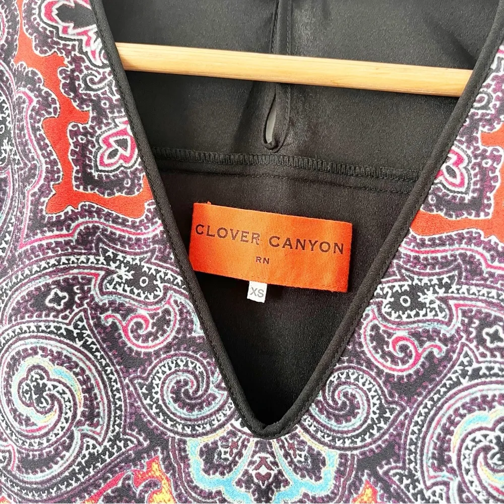 Clover Canyon Abstract Paisley Long Sleeve Mini Dress in Multicolor - Image 2