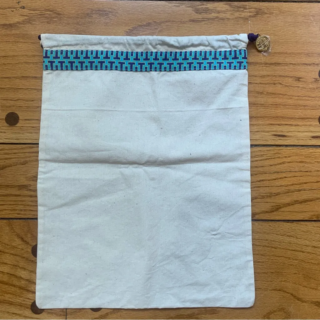 Tory Burch Authentic Cotton Canvas Duster Dustbag Medium Natural Cream Color - Image 3