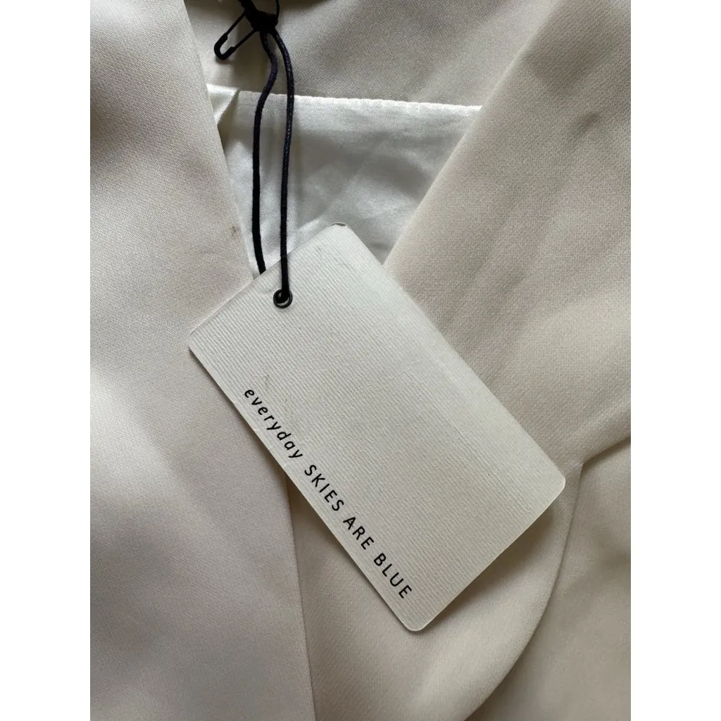 Skies Are Blue Blazer Off White Scalloped Size 2X Open Front Career Jacket NWT - Image 13