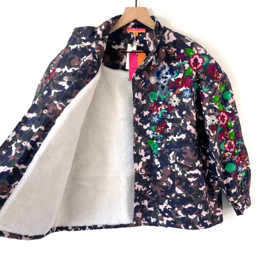 Anthropologie Floral Embroidered Camo Jacket Size M NWT - Image 8