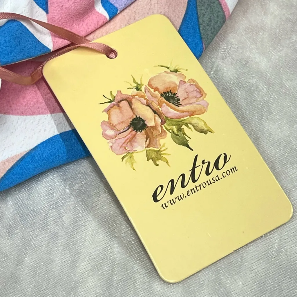 NWT Pastel Colorful Halter Maxi Dress size M sleeveless watercolor wedding guest - Image 3