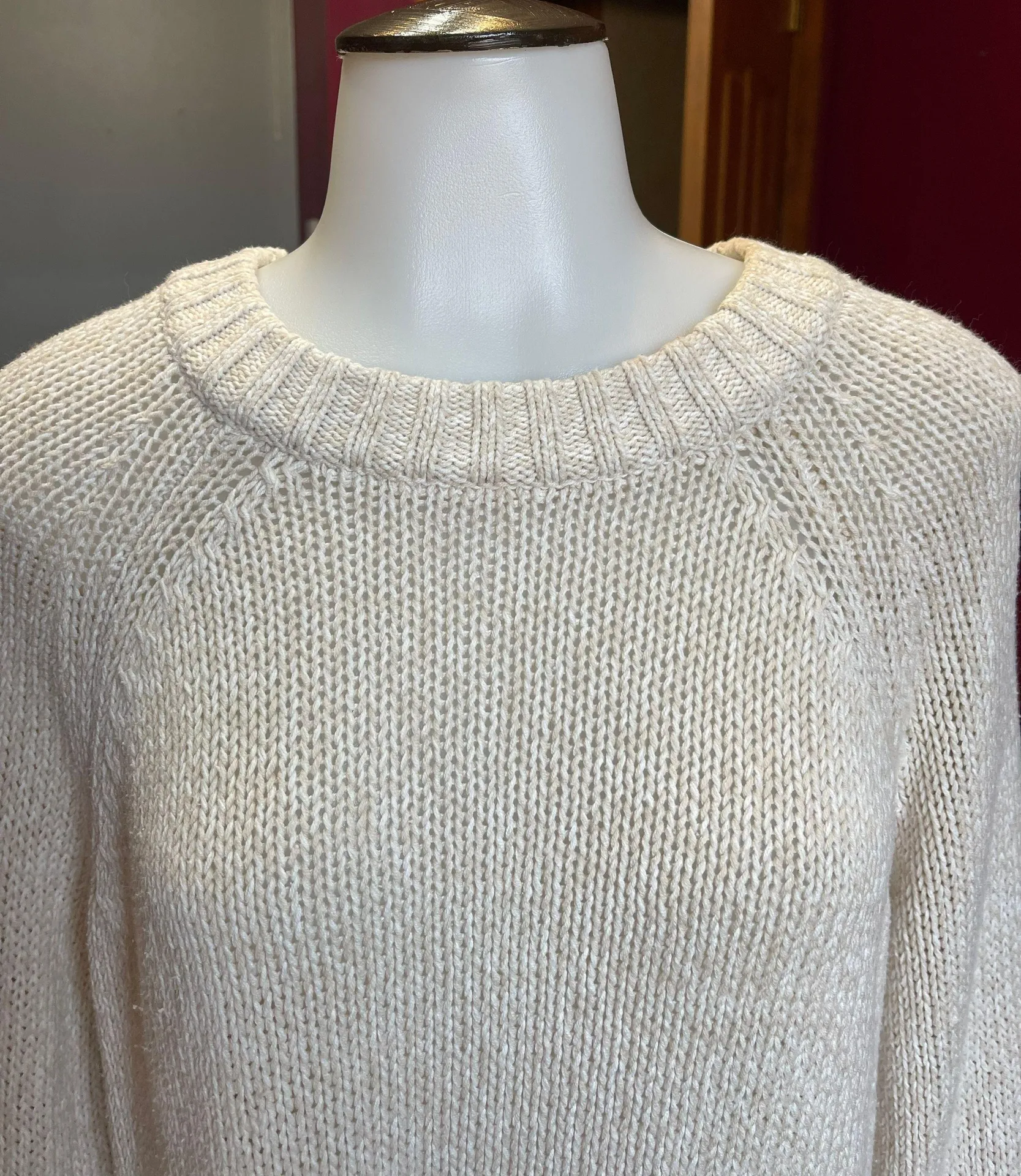 Aerie Cream Oversized Long Sweater - Image 6