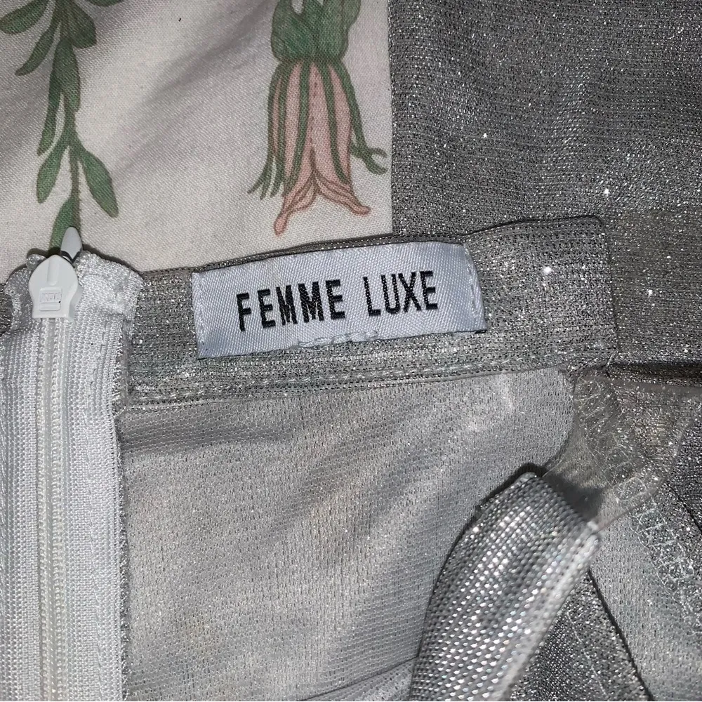 Silver Glitter Cut Out Clear Strap Wide Leg Trousers Size L - Image 3