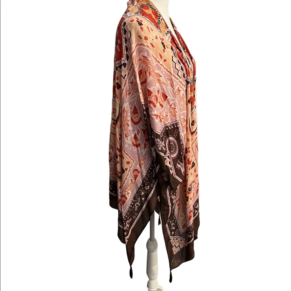 Vince Camuto Multicolored Bohemian Paisley Wrap W/Arm Holes OSFM - Image 6