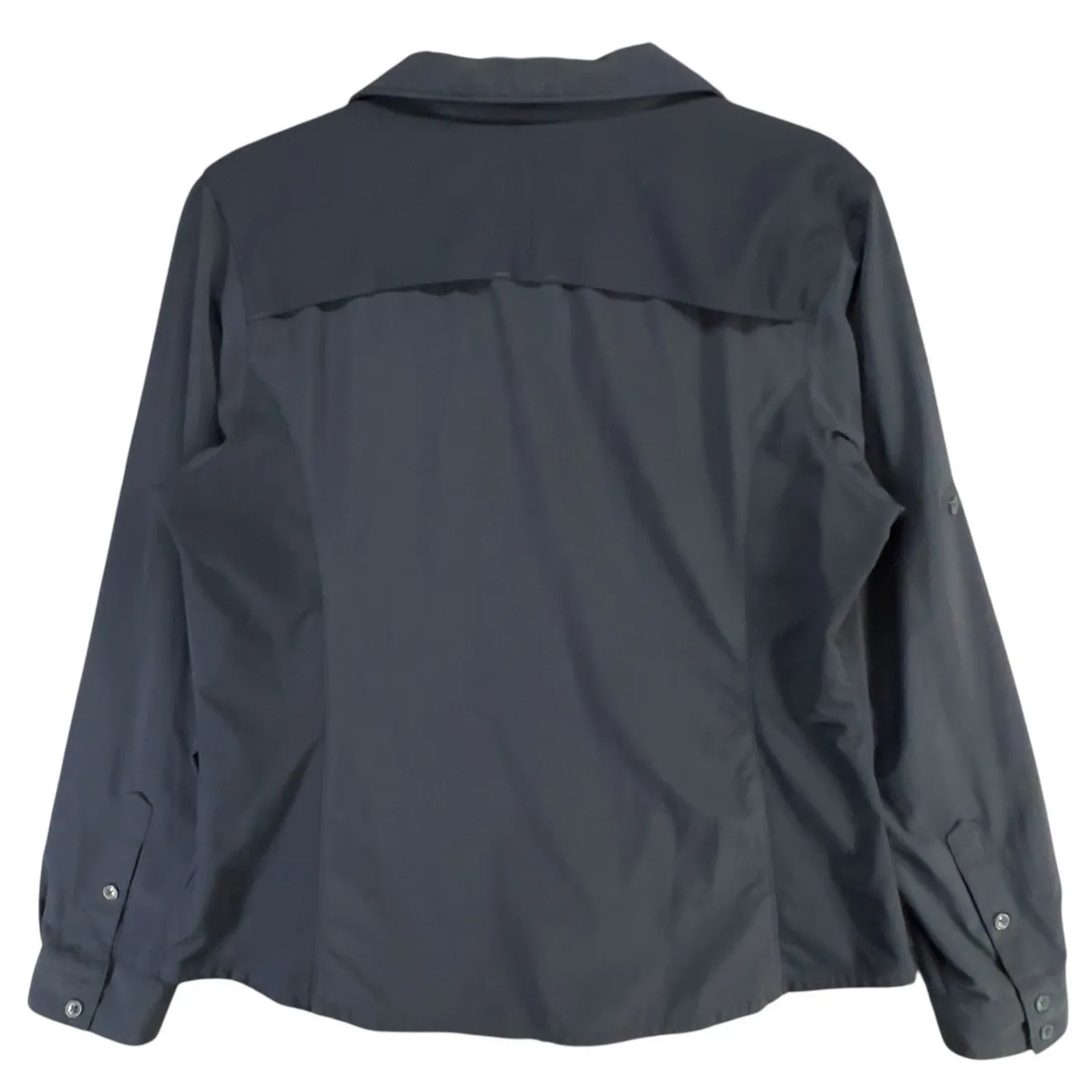 Columbia Hiking Shirt M Blue Omni Shade Button Up Roll Tab Vents Trek Outdoors - Image 4