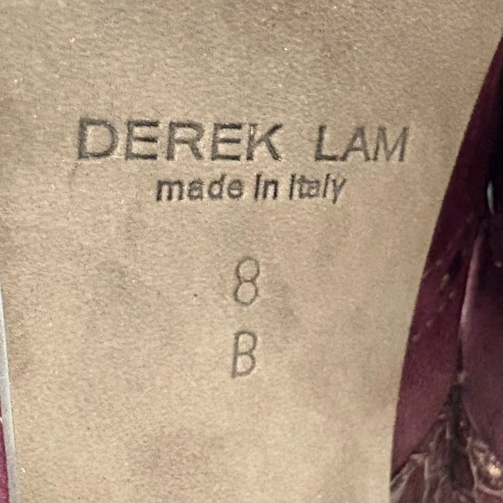 Derek Lam Donya Snakeskin & Suede Lace Up Ankle Boots Red Gold Details Size 8 - Image 9