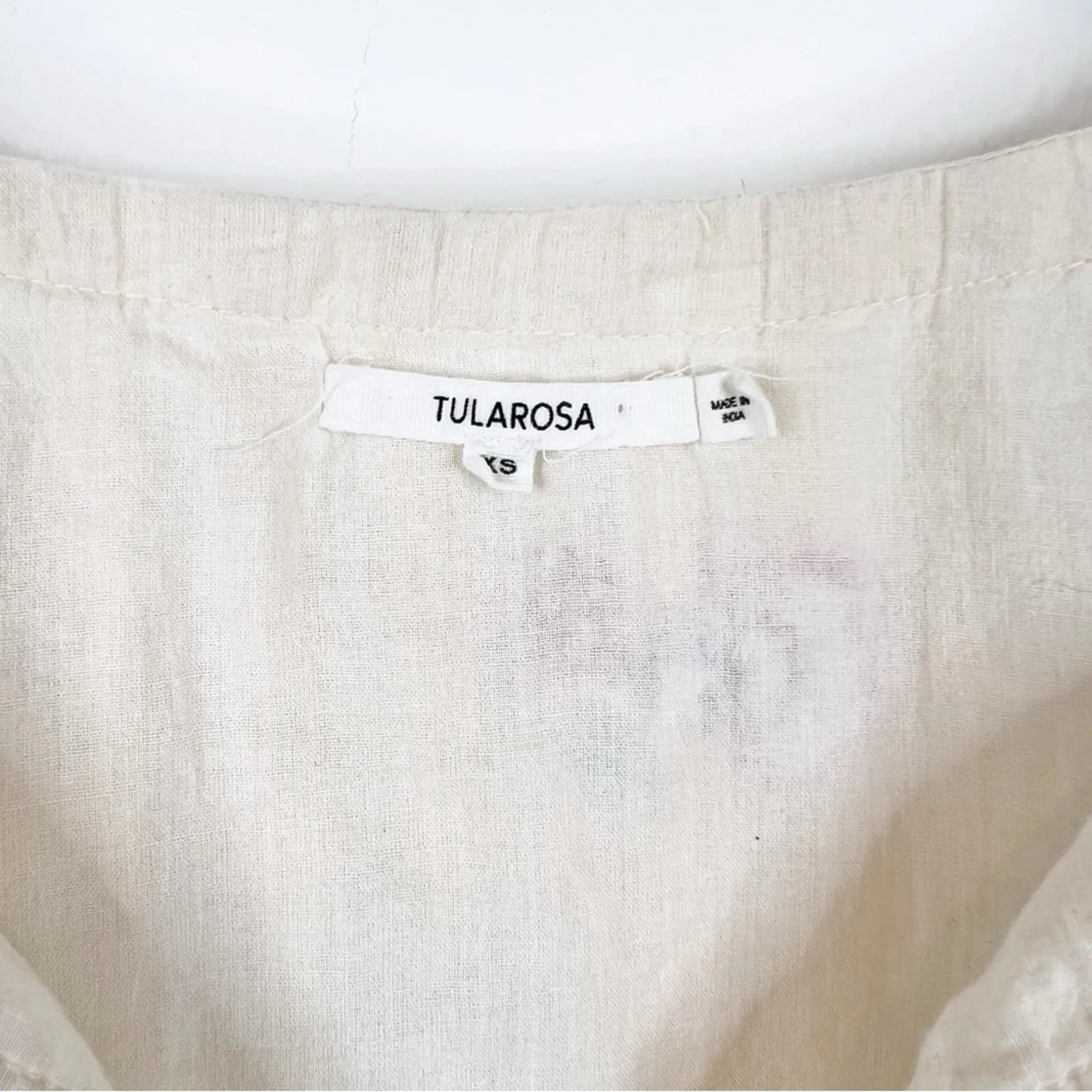 Tularosa Belton Floral Embroidered Flowy Top‎ XS Cream - Image 6