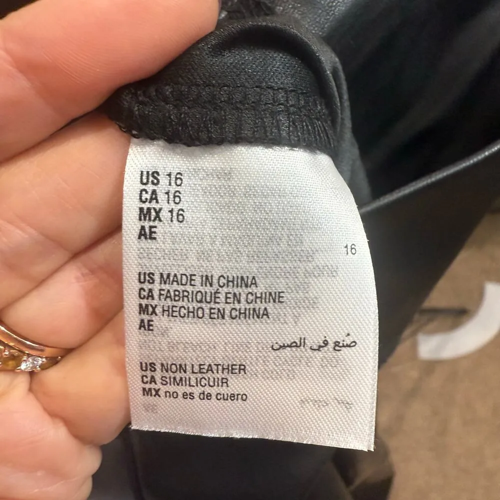 Inc International Concepts Black Faux Leather Leggings Sz 16 - Image 6