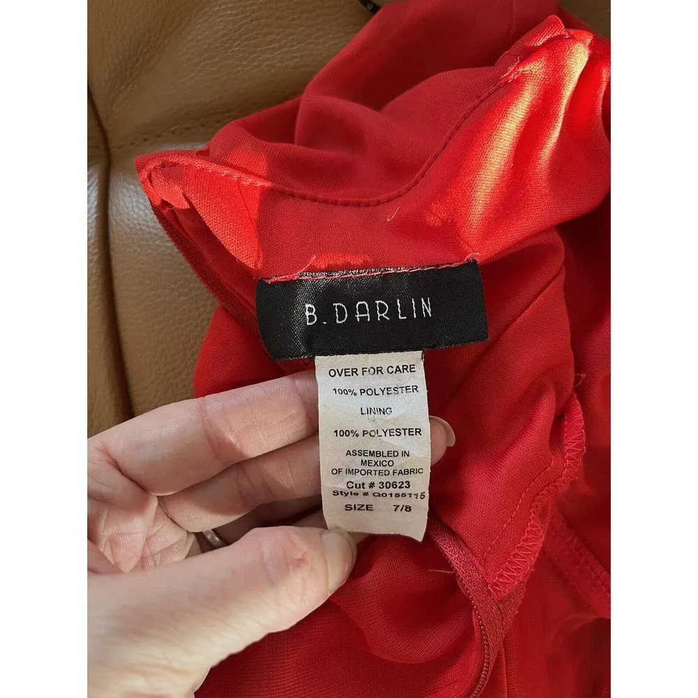 B. Darlin Red Criss Cross Sexy High Low Knee Length Sleeveless Dress Size 7/8 - Image 6